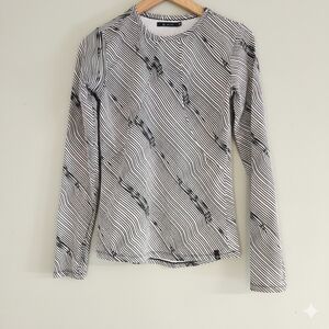 SATVA Organic Cotton Striped Long Sleeve Yoga Athleisure Top - Small